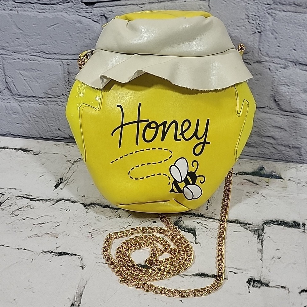 Honey Pot Purse Vinyl Bag Gold-Tone Chain Halloween Cosplay‎ Prop